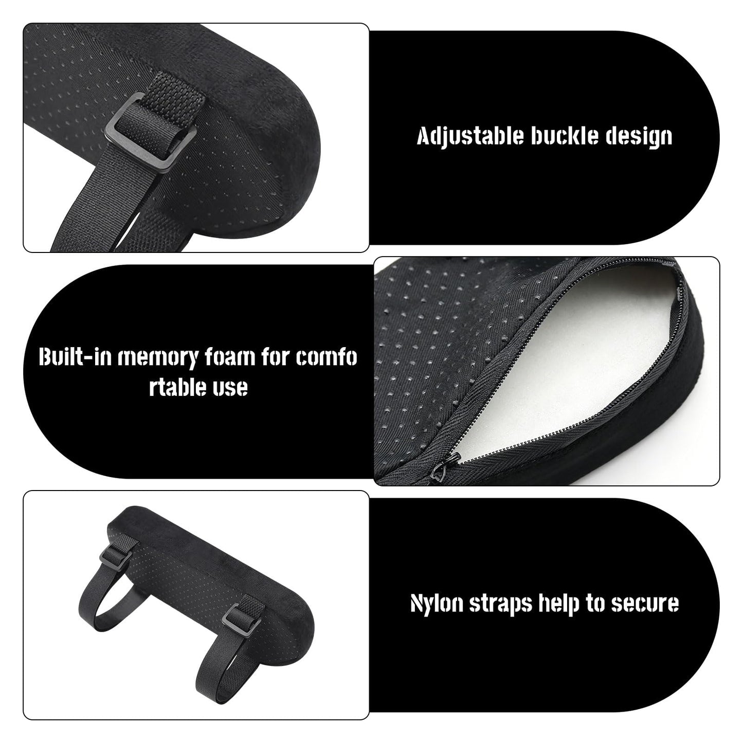 Office Chair Arm Pads, Memory Foam Armrest Covers for Elbow Support, Reducing Forearm Pressure During Work and Gaming