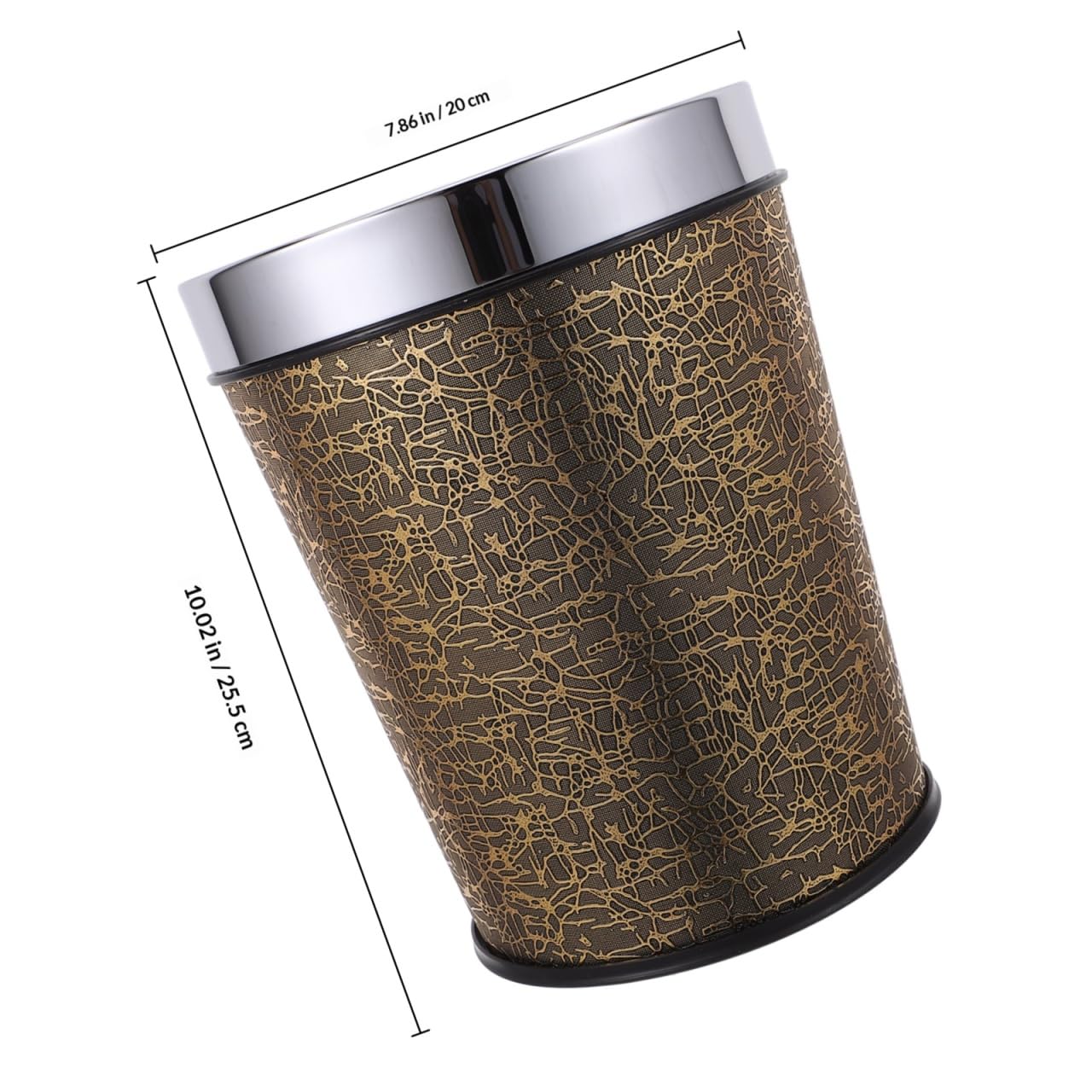 Healvian Pu Leather Round Trash can Modern Waste Paper Bin for Office Bedroom and Bathroom Small Rubbish Basket 10.04In X 7.87In X 7.87In