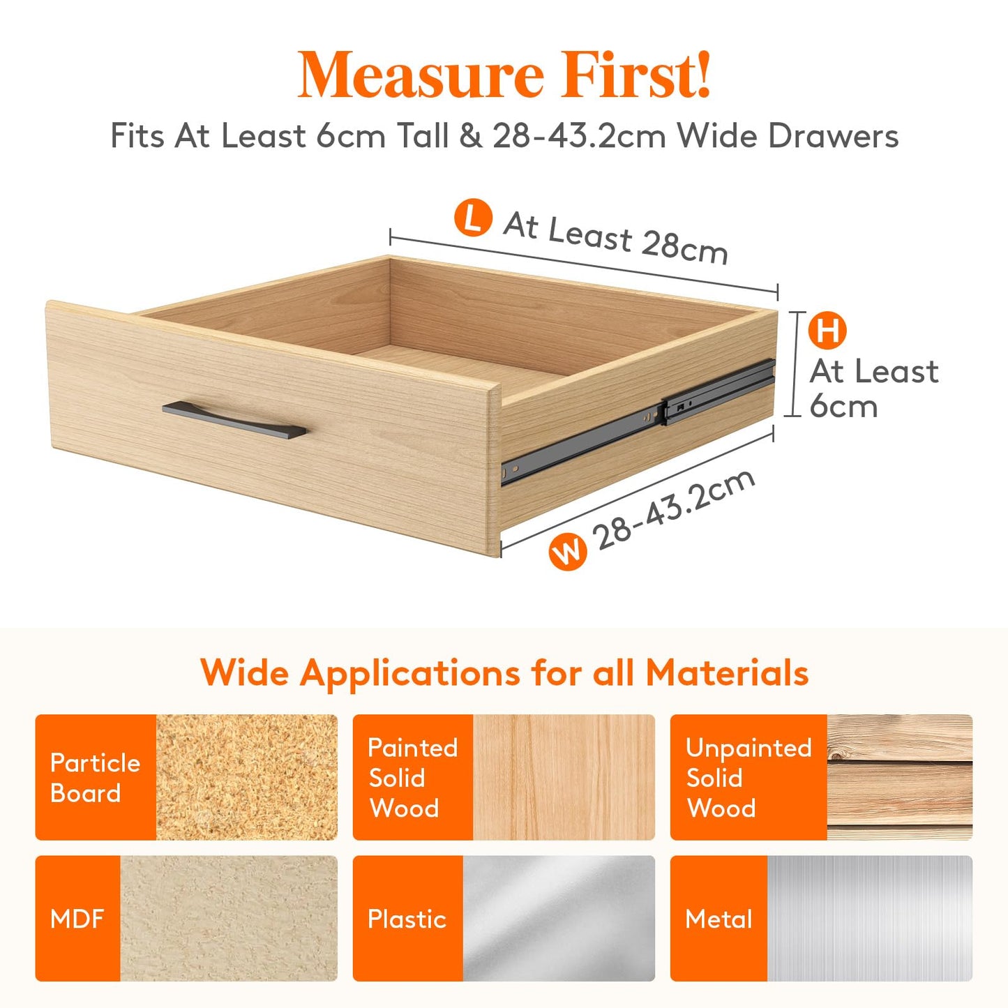 Lifewit 5 Pack Kitchen Drawer Dividers 2.36" High, 11"-17" Adjustable Drawer Organizer for Utensils/Clothes/Makeup