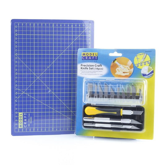 Modelcraft PKN3305/S4 Number 5 Set and A4 Cutting Mat - Multi-Colour (2-Piece)