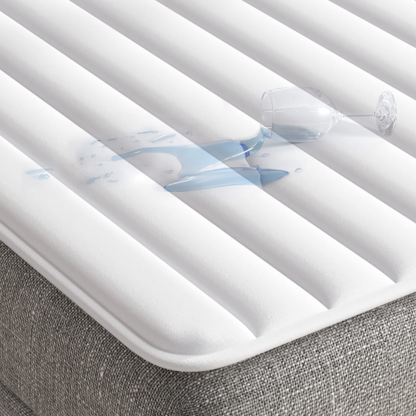Madison Park Essentials Frisco Waterproof Sofa Bed Mattress Pad, Microfiber - All Over Elastic Mattress Protection Cover, Full 54x72", White