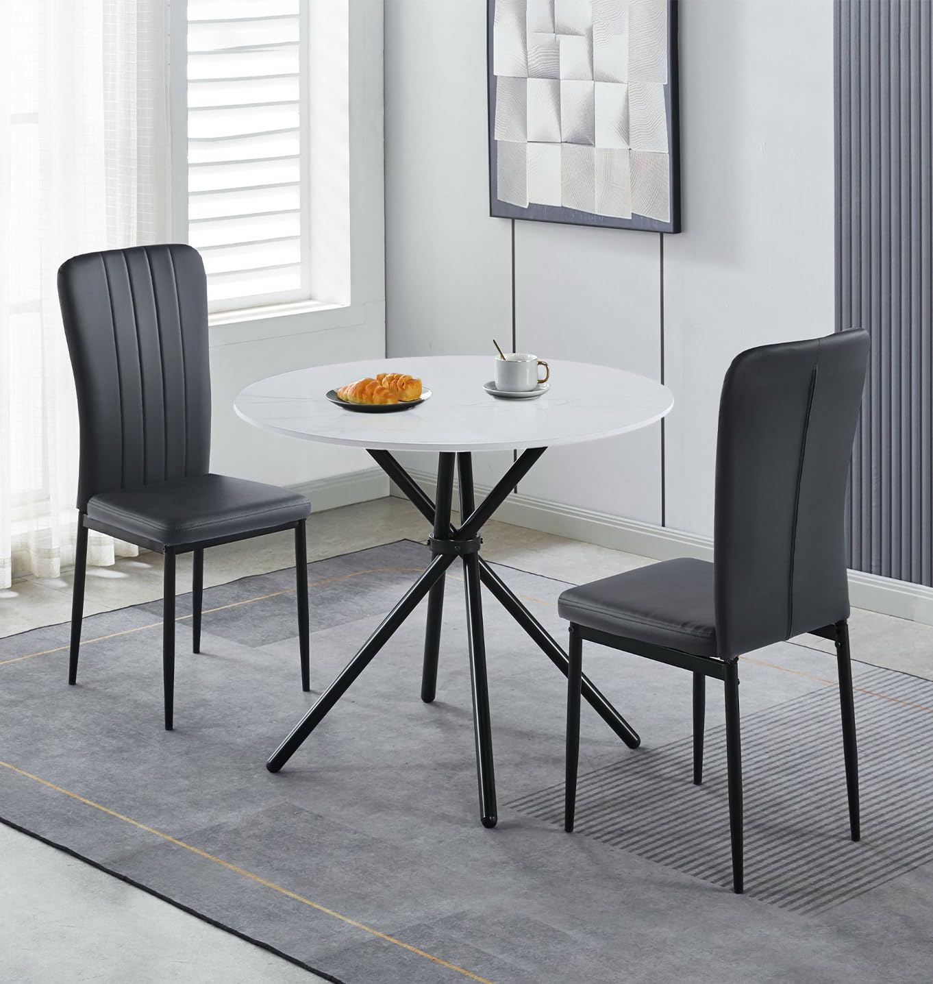 Hallowood Furniture Cullompton Small Dining Table and 2 Chairs. 3-piece Set