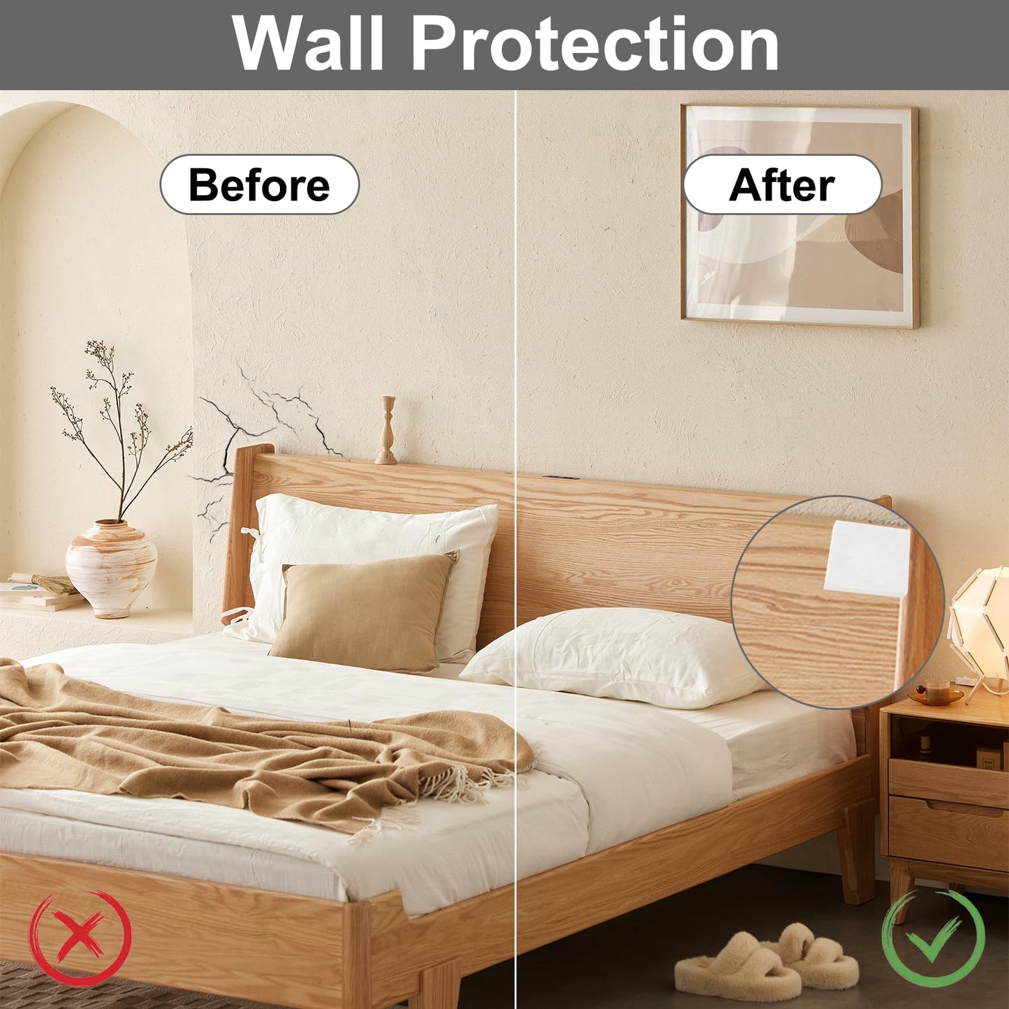 Furniture bed Headboard Stoppers, 10 PCS Self Adhesive EVA Foam Anti Shake Fixers for Wall Beds