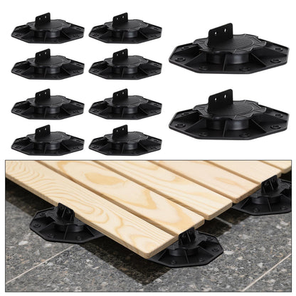 10 Pack Adjustable Decking Pedestal 18-30mm, Heavy Duty Joist Support Riser