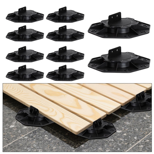10 Pack Adjustable Decking Pedestal 18-30mm, Heavy Duty Joist Support Riser