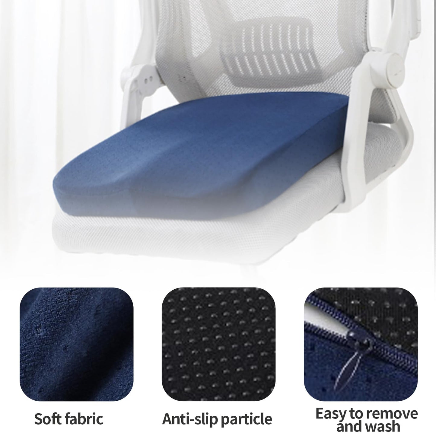 TSLBW Car Seat Cushion for Driving, Memory Foam Seat Cushion Pad for Long Sitting, Tailbone Sciatica Lower Back Pain Relief