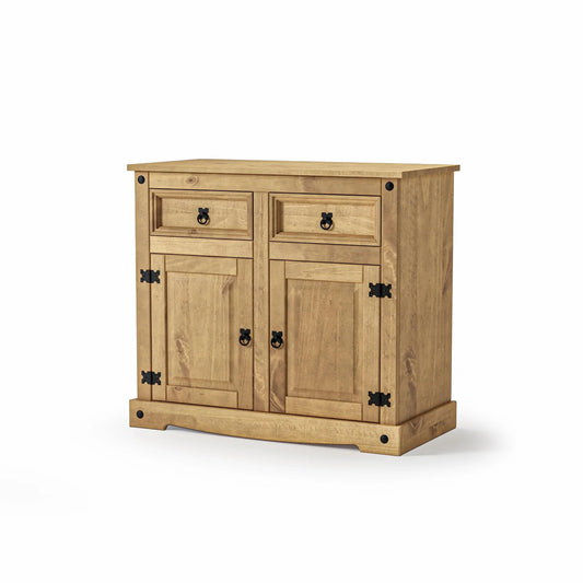 Mews Corona 2 Door 2 Drawer Small Sideboard, Mexican Pine