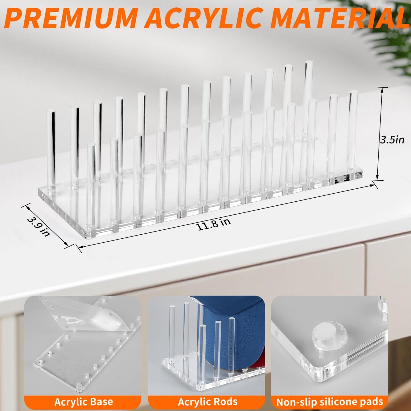AFAjwsc Hat Organizer and Display Stand for 12 Caps, Baseball Cap Holder