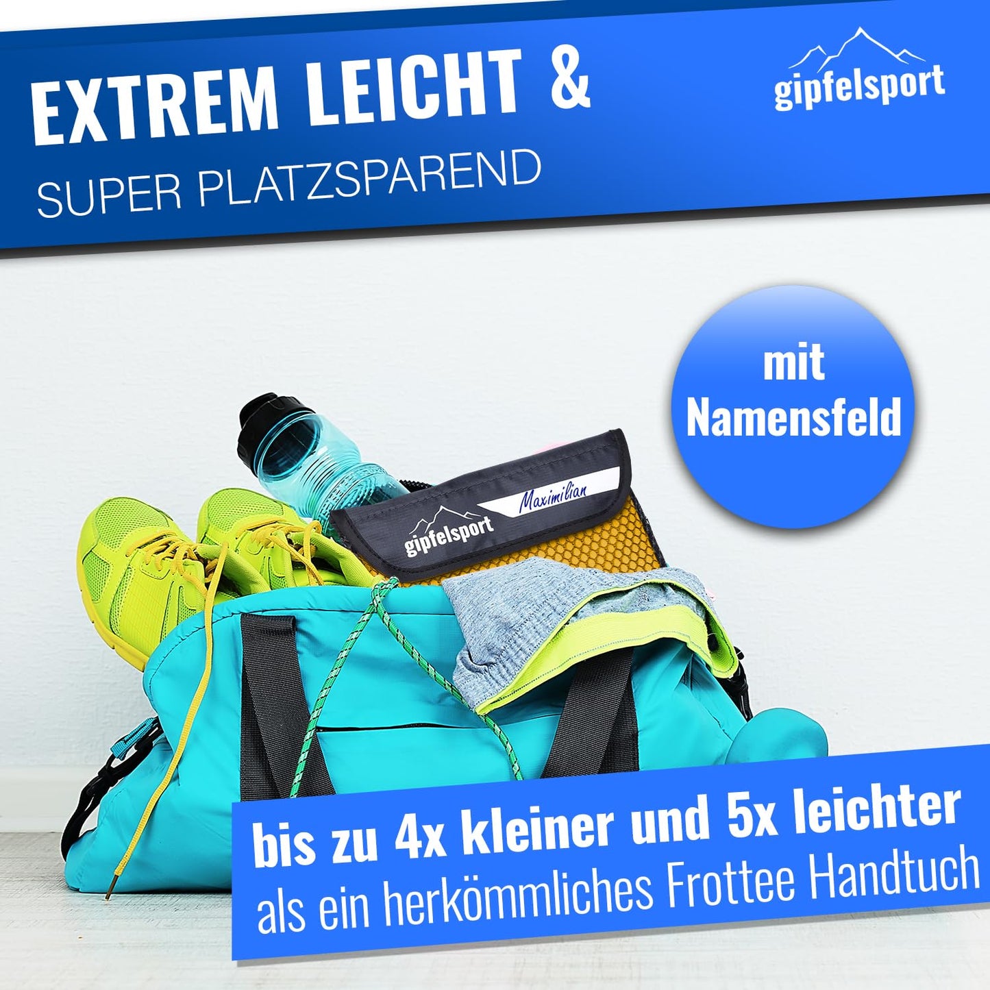 gipfelsport Microfibre Towel Yellow 1x S(80x40cm)