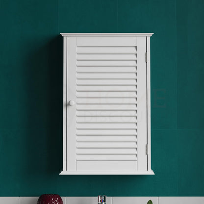 Bath Vida Bathroom Cabinet Single Door Shutter Wall Mounted Storage, White
