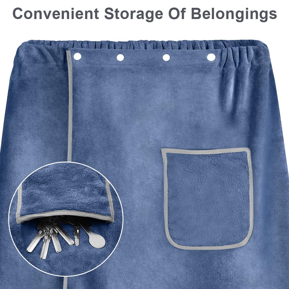 Aomig Bath Towel Body Wrap for Men, Adjustable Men’s Bath Wrap Towel, Mens Shower Wrap Bath Towel, Strong Absorption Sauna Spa Body Wrap