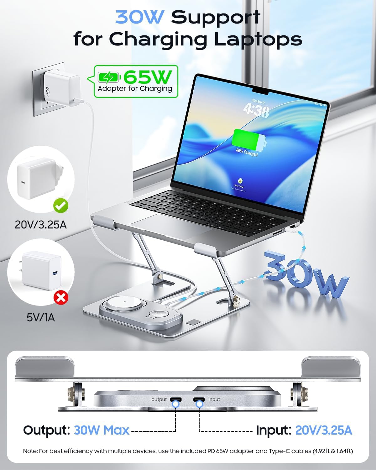 Nolansend Laptop Stand with 4-in-1 Wireless Charging Station