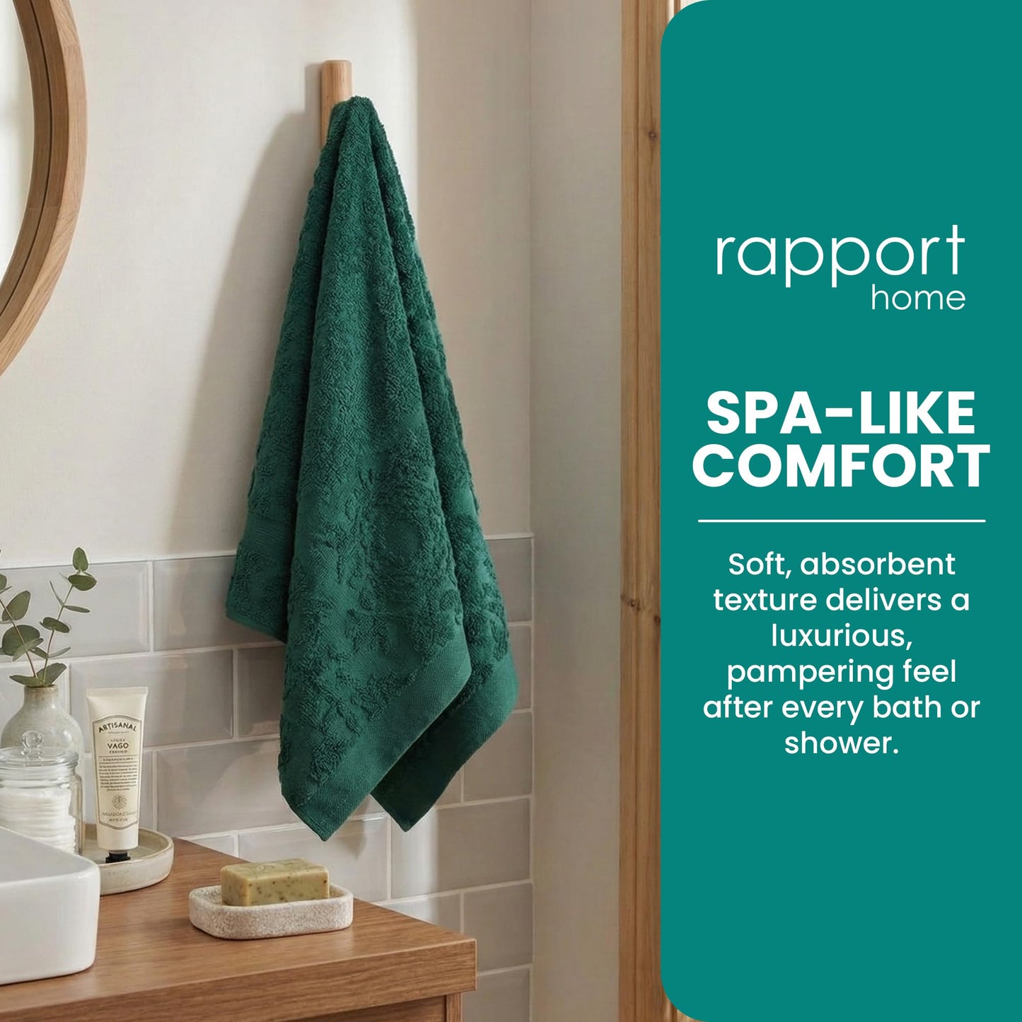 Rapport Home Versailles Jacquard Face Towels 2-Pack – Luxurious 100% Cotton 500gsm Soft Absorbent Face Cloths