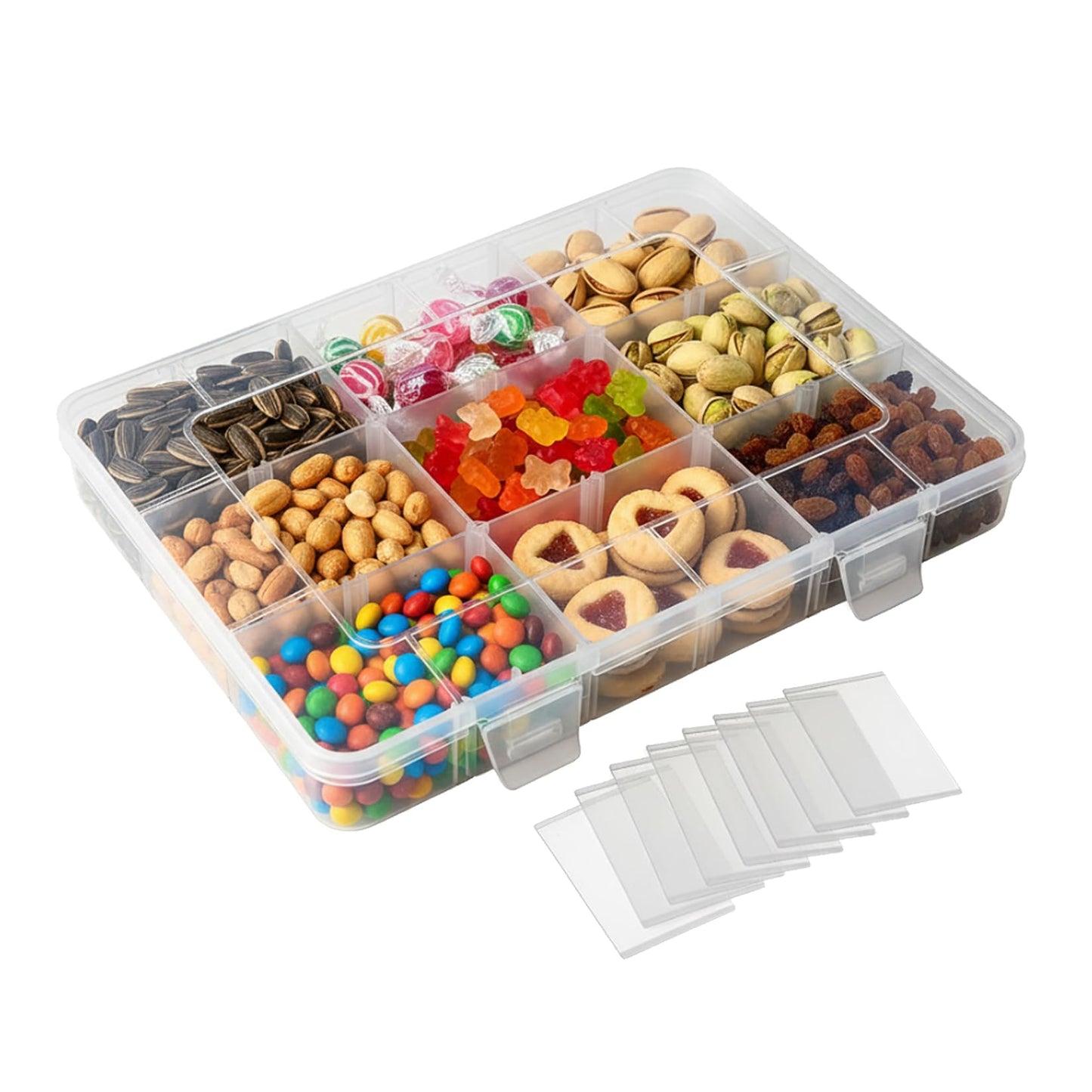 Xujinsongg 2Pcs Snack Box with Compartments, Travel Snack Box for Plane
