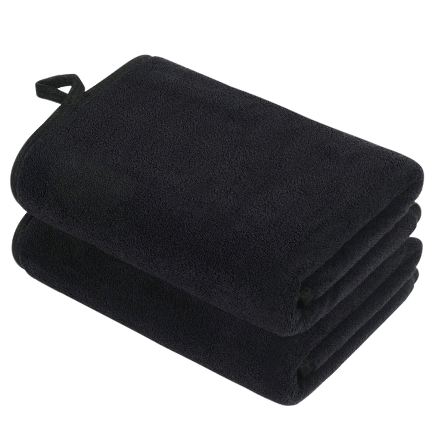 VIVOTE Microfibre Bathroom Hand Towels Black Hand Towels for Kitchen