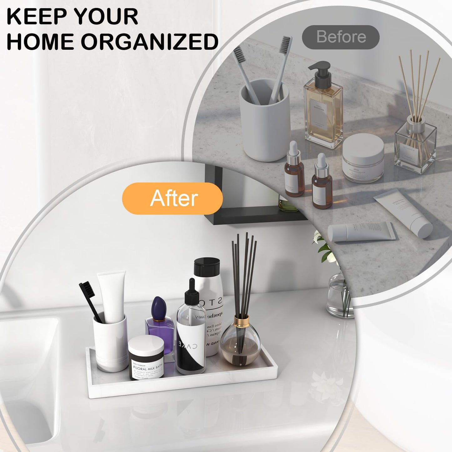 Bathroom Vanity tray 30x12.5cm, rectangular soap dispenser, silicone kitchen sink storage, bathroom countertop tray non-slip and easy to clean