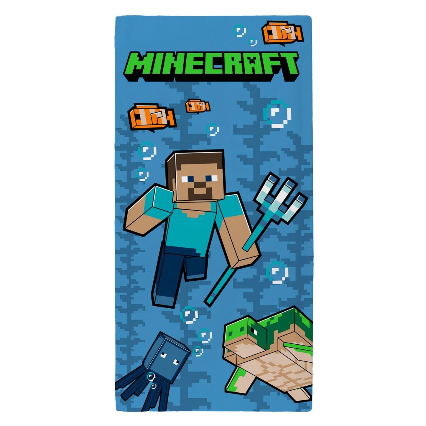 Minecraft Trident Printed Beach Towel Kids Game Towel