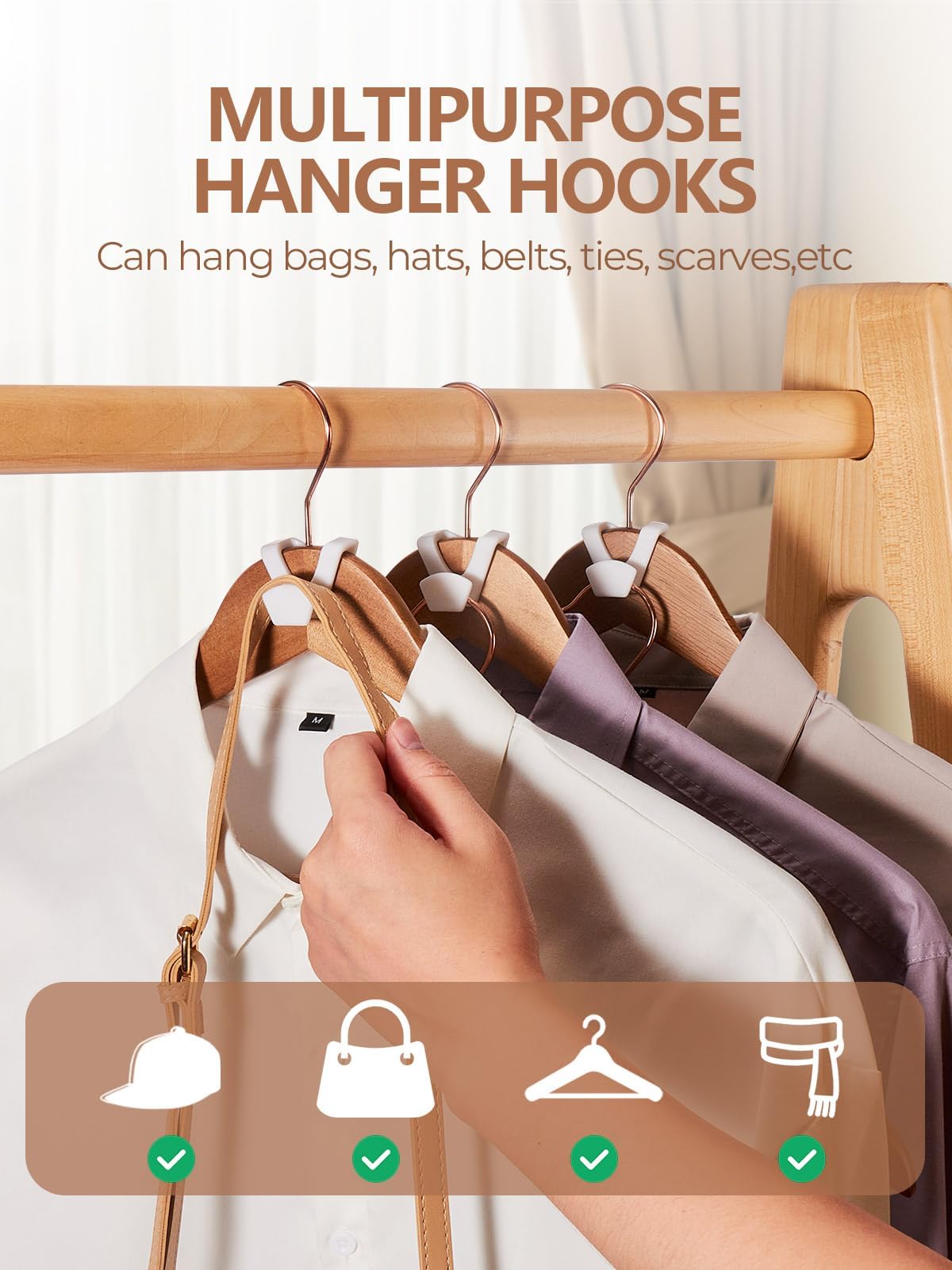 HOUSE DAY Space Saving Hangers for Clothes 30 Pcs, White