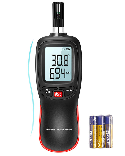 APOMONO WT83 Temperature Humidity Meter, High Precision Thermometer Hygrometer with Ambient Dew Point Wet Bulb Temperature Indoor Outdoor, Max/Min