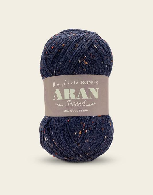 Sirdar Hayfield Bonus Aran Tweed, Navy Tweed (636), 400g, Blue F011-0636
