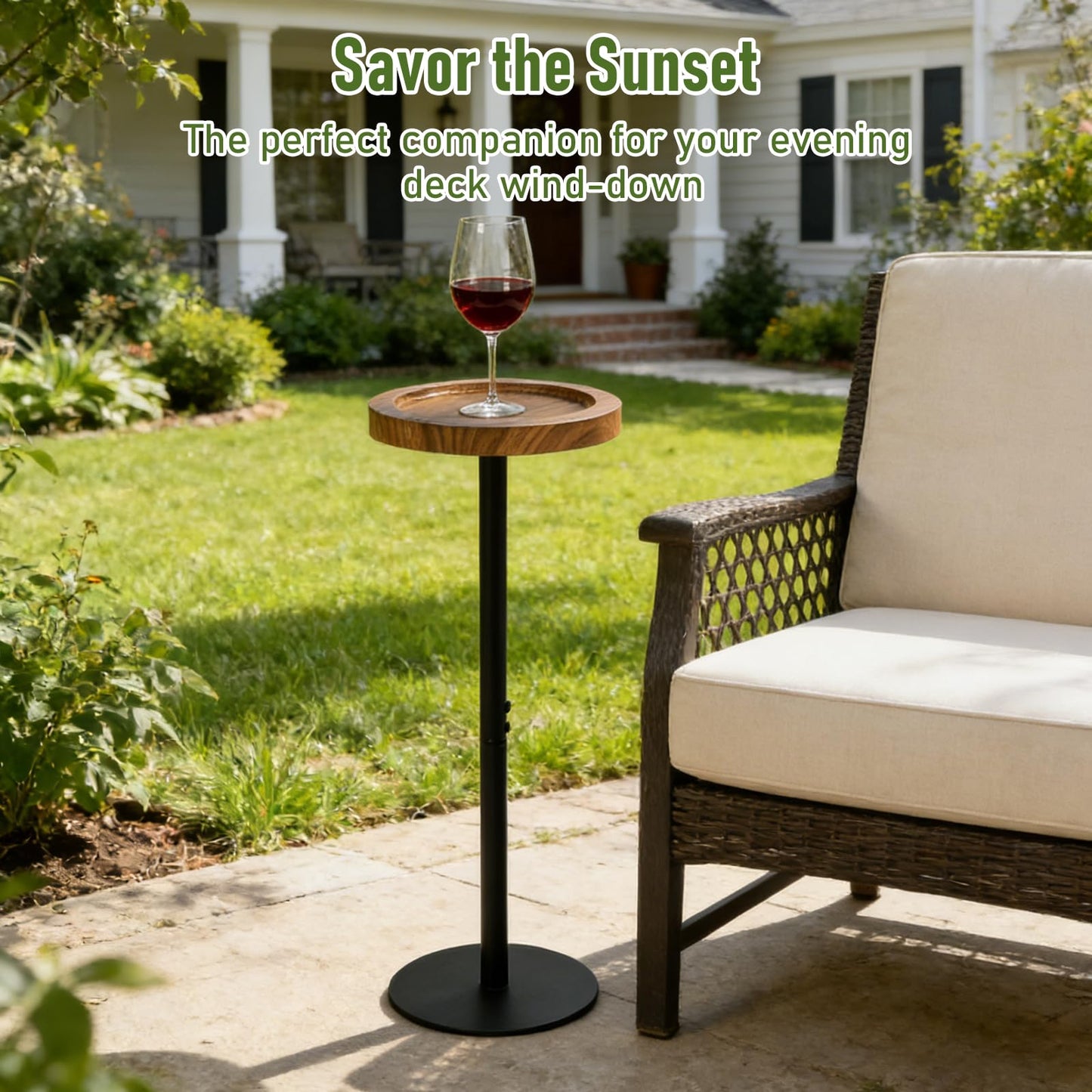 Simcat Small Round Side Table, Drink Table for Small Spaces and Modern Decor (2, Walnut)