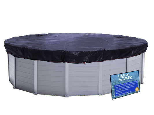 QUICK STAR Solar Swimming Pool Cover Round 200g/m? for Poolsize 366-400 cm Winter Tarpaulin dimension ? 460 cm Black