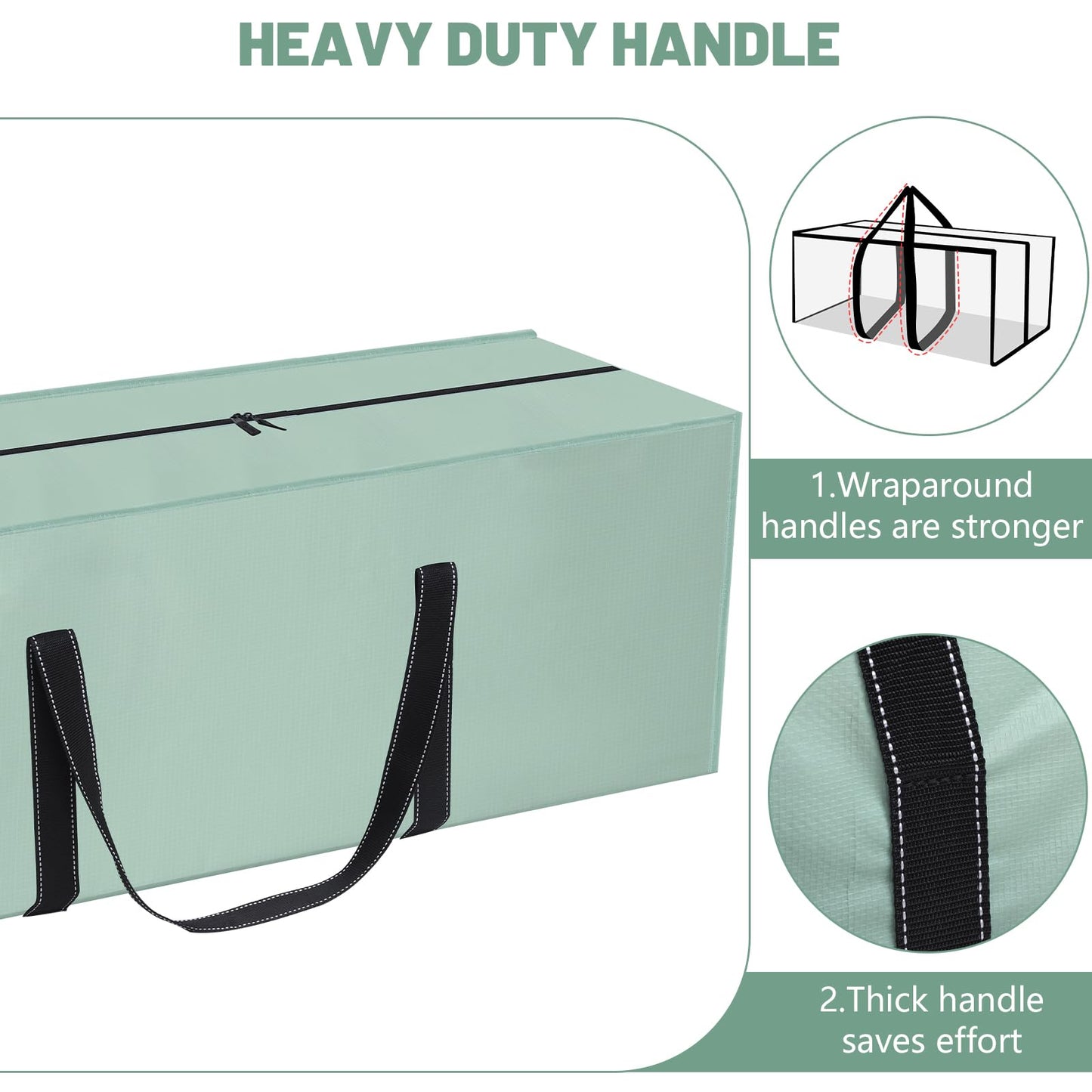 Dntorx 6 Pack 120L Moving Bags and Storage Bag Dorm Moving Essential, Green