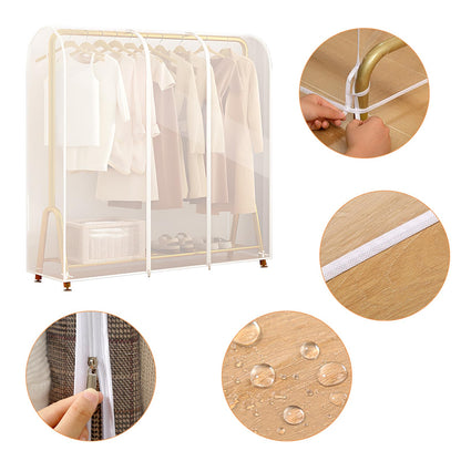 Wisebom Transparent Clothes Rail Cover, Thicken PEVA Clothes Dustproof Clothes Rail Cover Storage Bag with Strong Zipper 120×50×150 cm Clear
