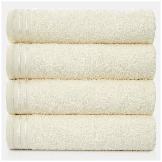 GC GAVENO CAVAILIA Large Towels Bath Sheet - Highly Absorbent Egyptian Cotton Towel Set - 4 Pack Extra Soft Large Bath Towel Cream - Quick Dry Bath
