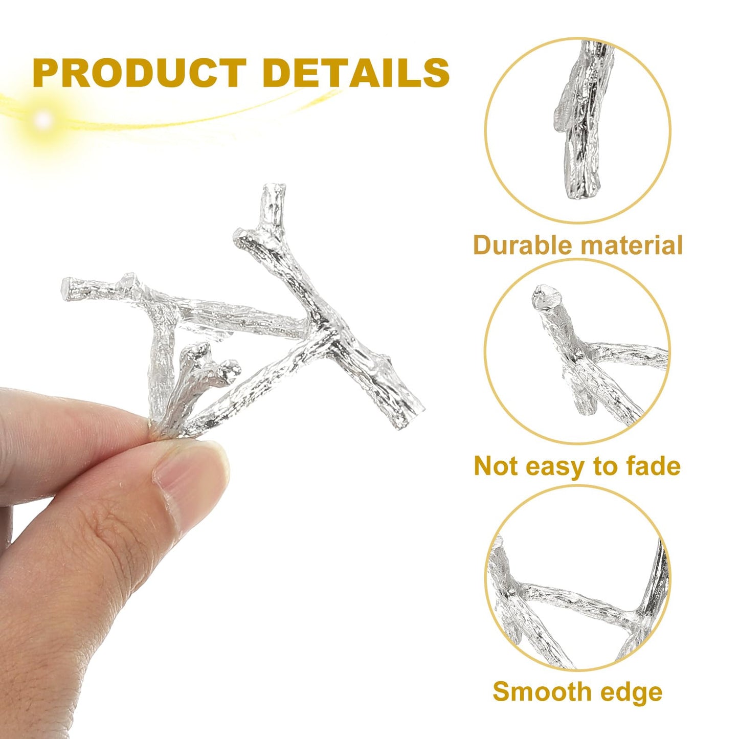 sourcing map Metal Crystal Sphere Holder, 2.2" Dia Ball Display Stand Quartz Ball Orb Holder for Glass Home Decor, Tripod Stand, White
