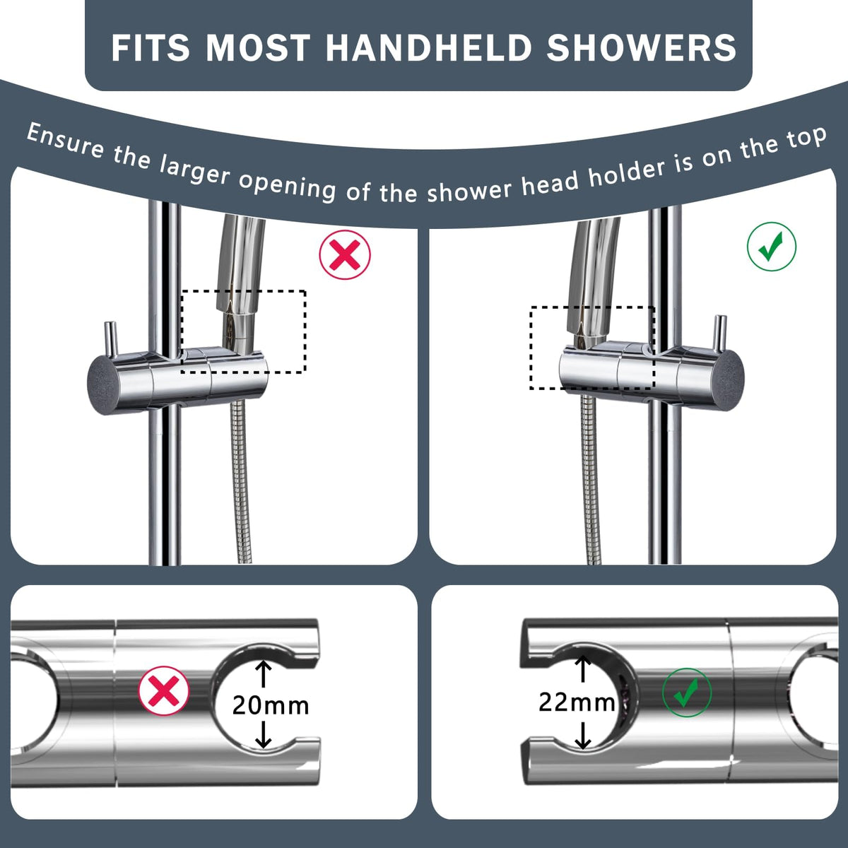 DETBOM Shower Riser Rail 70cm27.56", Segmented Wall Mounted Shower Rail, Wall Mounted Shower Rail kit, Adjustable Shower Head Holder Bar