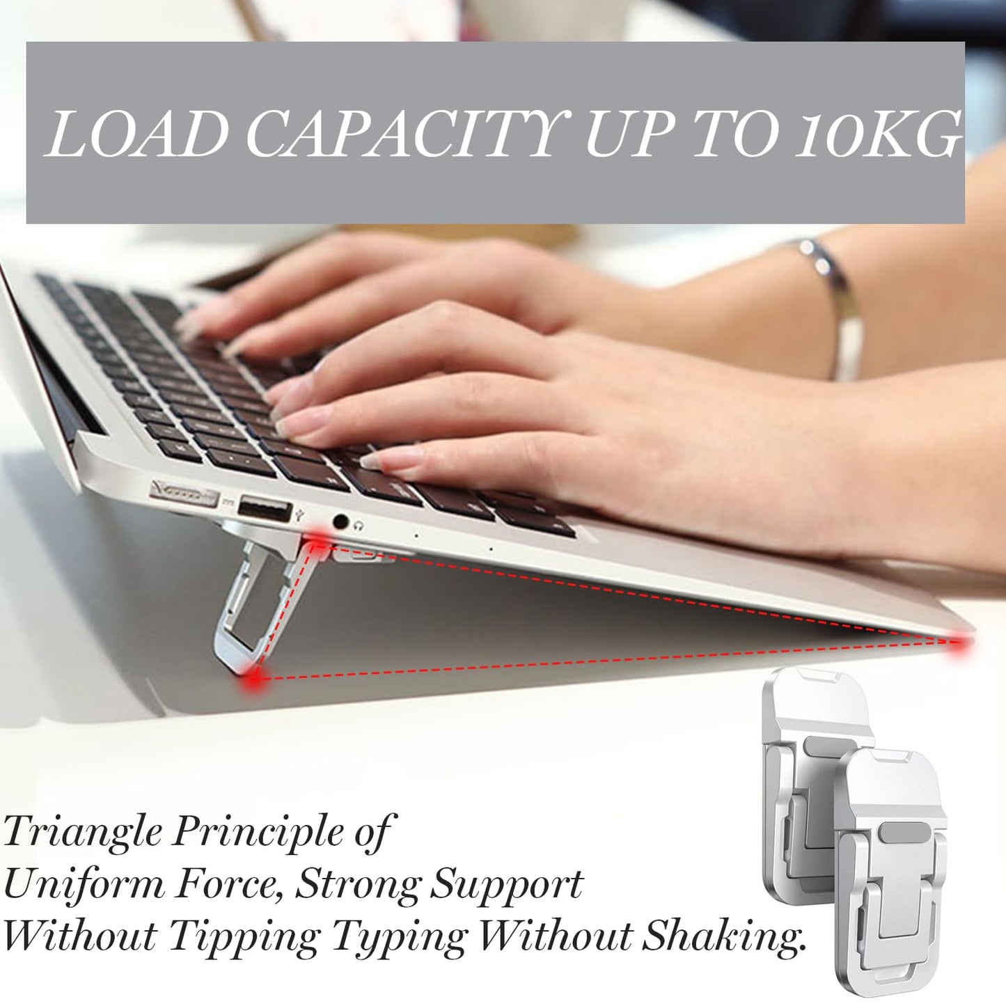 CENCERY 2 Pcs Keyboard Riser Computer Keyboard Stand Laptop Riser Keyboard Feet Double Keyboard Stand Laptop Stand Foldable Dual-Position Keyboard