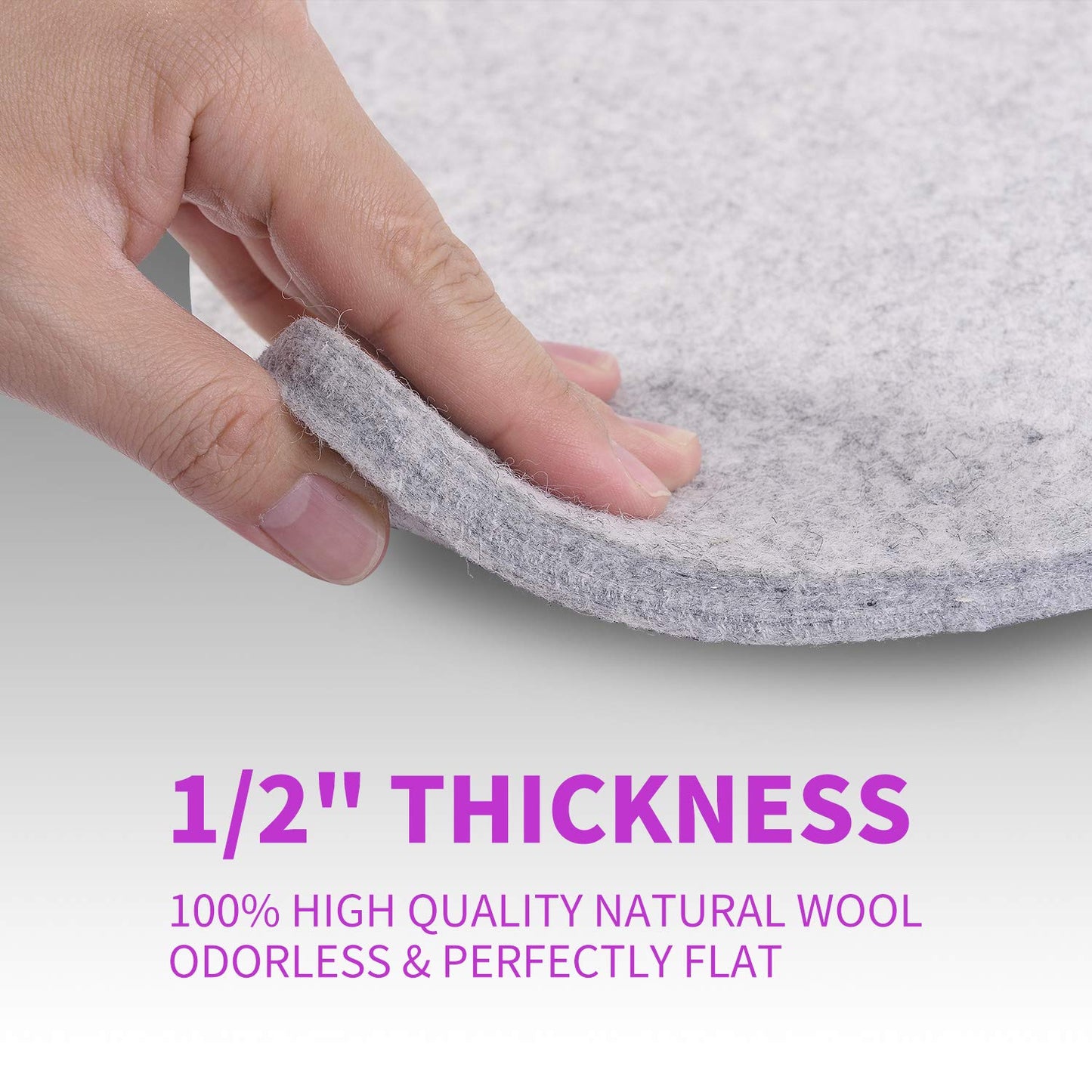 Rdutuok 17" X 24" Wool Pressing Mat for Quilting Large Size & 10" X 10" Portable Size 100% Wool Ironing Pad with Scissors, Tape,Felt Storage Pouch