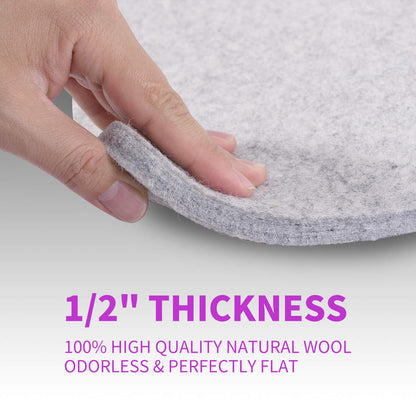 Rdutuok 17" X 24" Wool Pressing Mat for Quilting Large Size & 10" X 10" Portable Size 100% Wool Ironing Pad with Scissors, Tape,Felt Storage Pouch