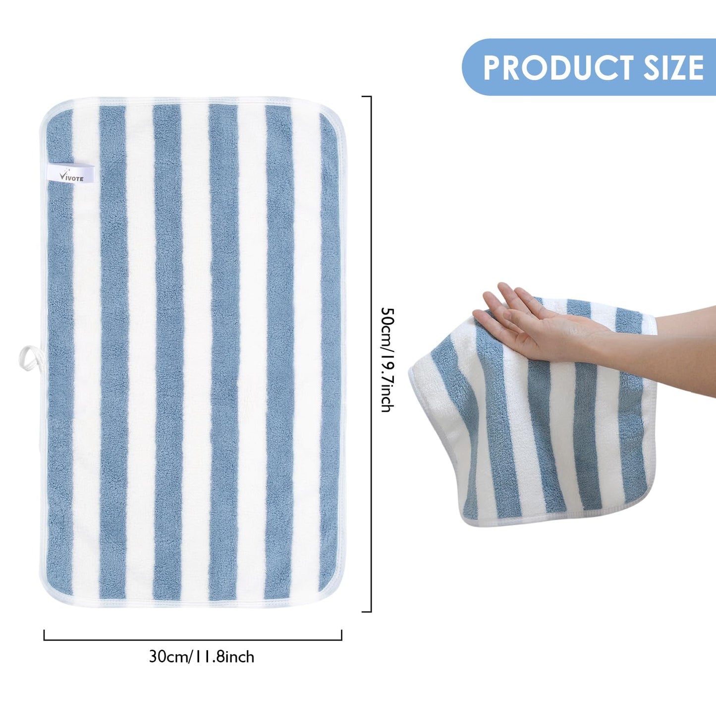 VIVOTE Small Hand Towels for Bathroom Fluffy Hand Towels with Hanging Loop