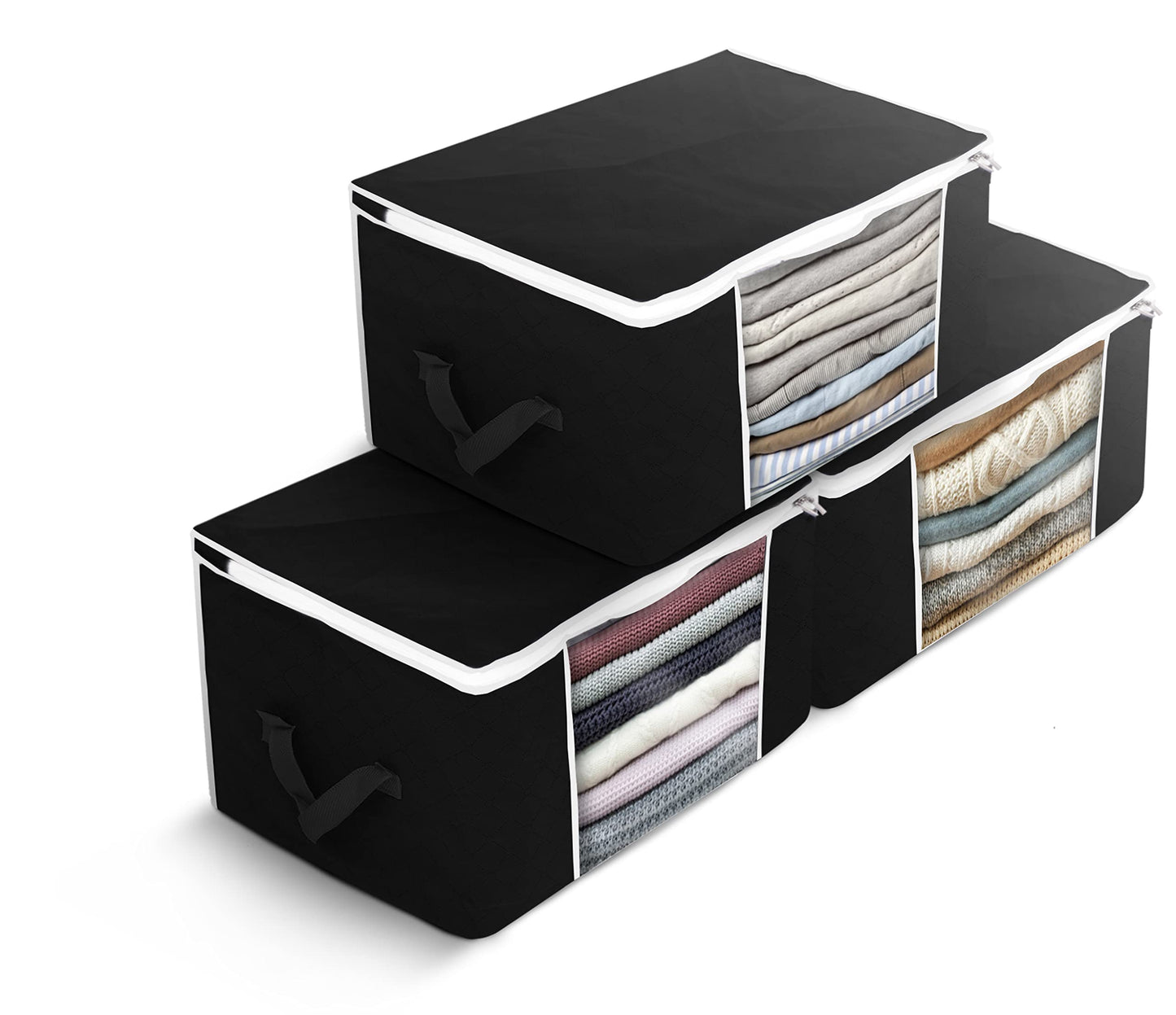 Delka 90L Storage Bags with Lids, Large Storage Boxes with lids, Storage Unit for Clothes, Duvets, Blankets, Toys