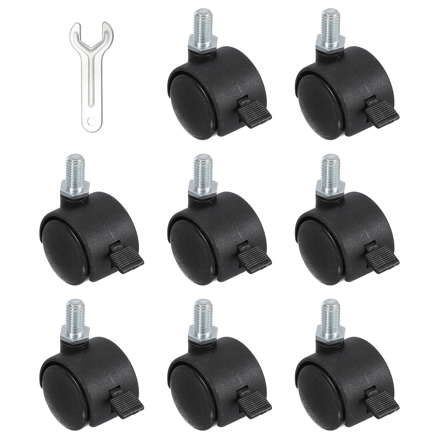 PATIKIL Office Chair Wheels Replacement 1", 8 Pcs Nylon Heavy Duty Office Furniture Casters Wheels with Wrench Universal Wheel for Hardwood Floor
