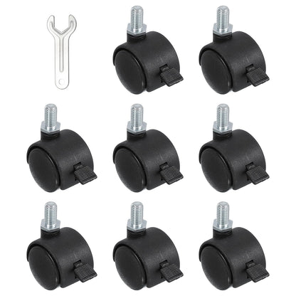 PATIKIL Office Chair Wheels Replacement 1", 8 Pcs Nylon Heavy Duty Office Furniture Casters Wheels with Wrench Universal Wheel for Hardwood Floor