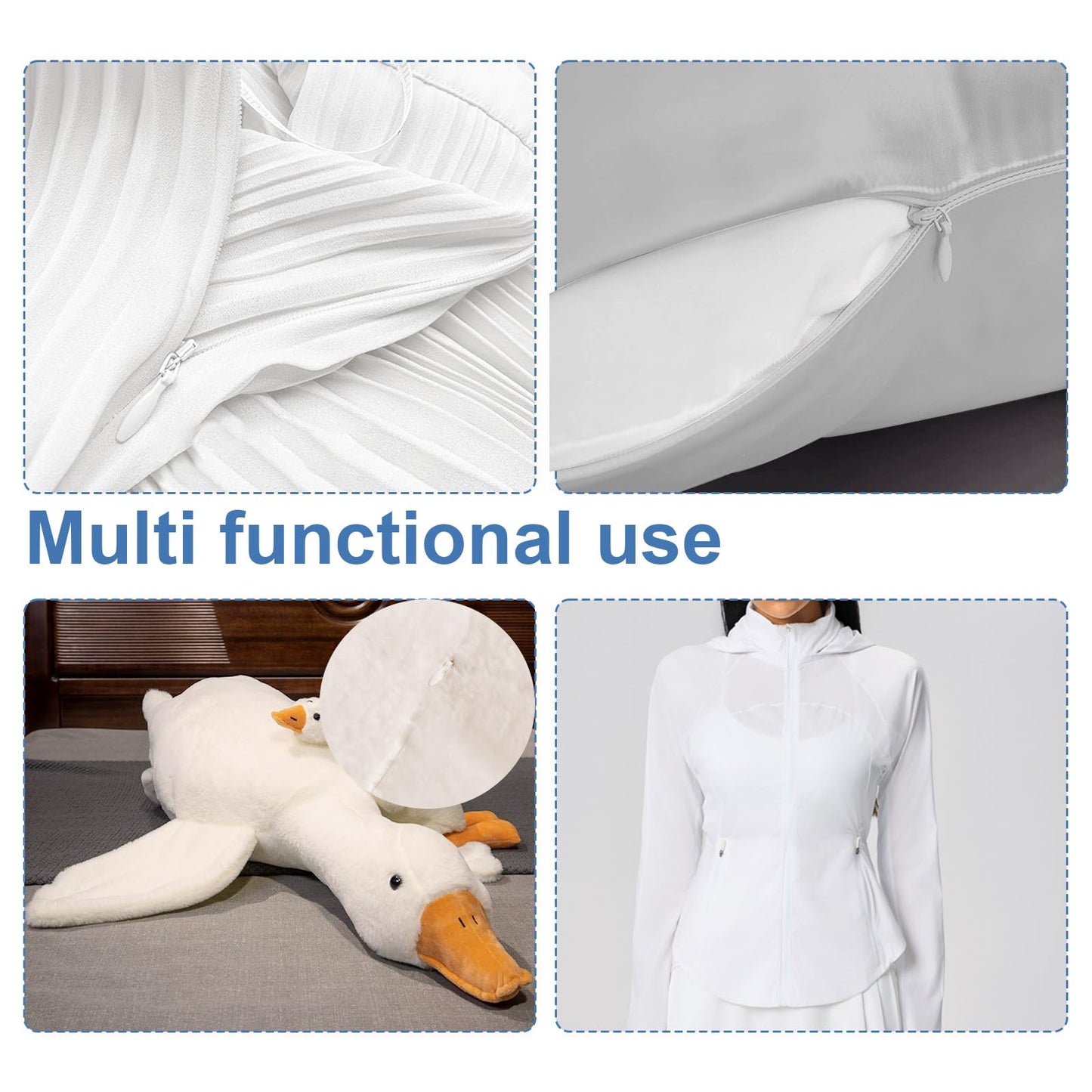 PULIANGLIU 5 Pcs Invisible Zips for Sewing, 40 cm 16 Inch White Zippers