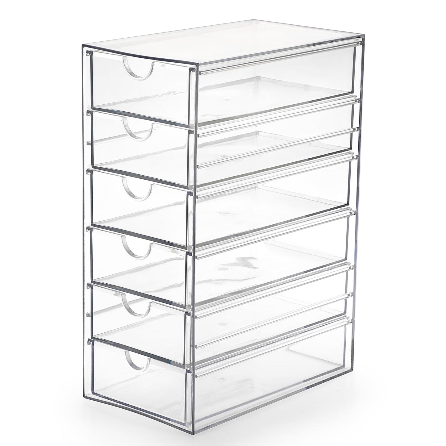SUMTree Clear Hair Accessory Organizer Box with 6 Drawers, 25*17.5*10.4cm