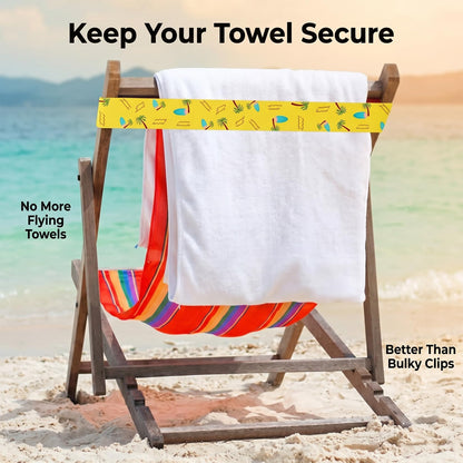 runxsam 6 pcs elastic beach towel bands 40×4.5 cm 6 styles