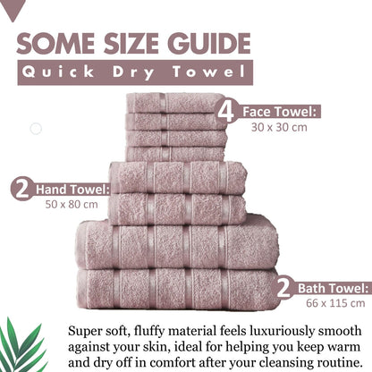 FAIRWAYUK 8-Piece Towels Bale Set for Bathroom, Ultra Soft Premium Quality Water Absorbent Towel Gift Sets, 100% Egyptian Cotton