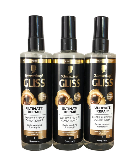 Gliss Express Ultimate Repair Conditioner Spray ? 200 ml ? For Very Damaged Hair ? Schwarzkopf, Pack of 3