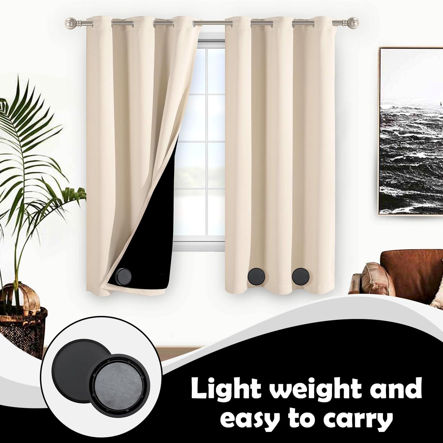18 Pcs Magnetic Shower Curtain Weights, Strong Shower Curtains Magnets Curtain Weights Bottom No Sew