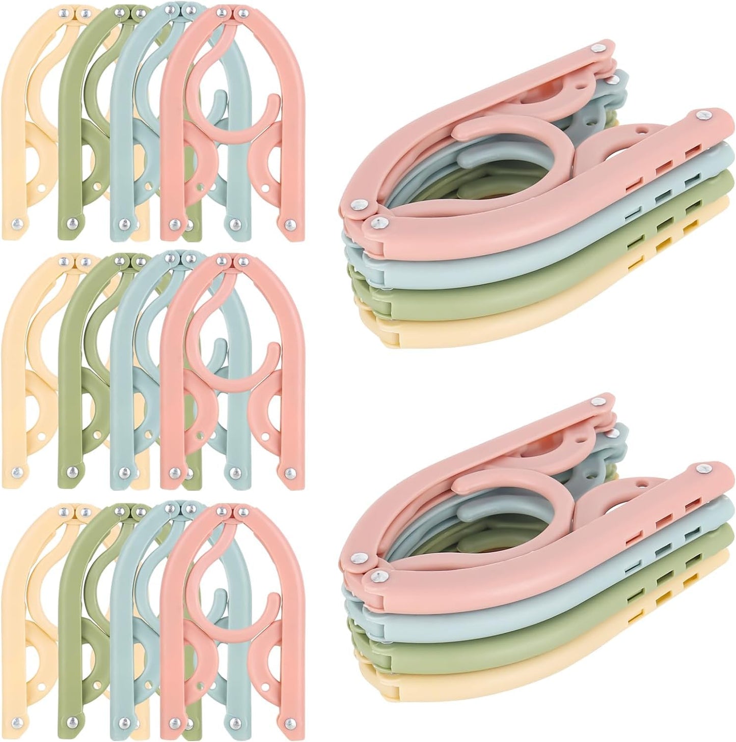 DMJJSD® 20 PCS Travel Hangers Folding Clothes Hangers Portable Plastic Clothes Coats Hangers Non-SlipTravel Hanger Portable Folding Foldable Space