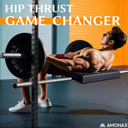 Amonax Hip Thrust Bench Back Pad, Extra Thick Foam Padding for Barbell Back Support, Home Gym Equipment Attachment for Hip Thrust, Protective Cushion