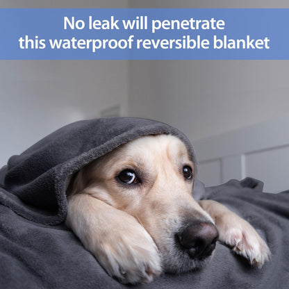 YISURE Waterproof Reversible Blanket Bed Cover 80''x60'' for Adults, Leakproof Protector Cover to Protect Bed Mattress, Sofa, Couch from Pee & Spills
