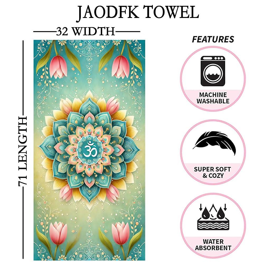 JAODFK 2 Pcs Microfibre Beach Towel 71"X32" Quick Dry Mandela Lightweight Sand Free Extra Large Thin Towels Travel Essentials For Adults Womens Swim
