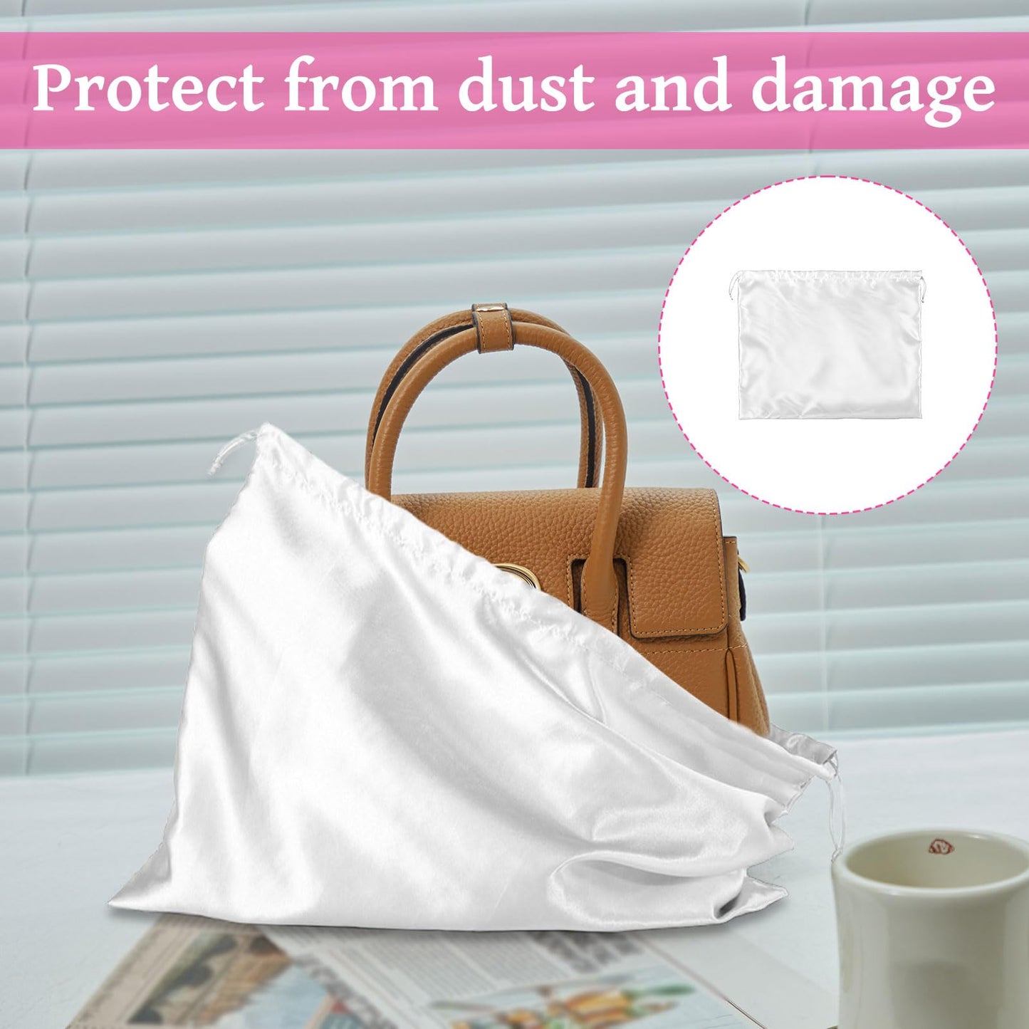 Dust Bags for Handbags, 3pcs Set of Silk Handbag Dust Bags Clear，40x50cm Dusts Bag Clear Suitable for Storing Handbag, Bag, Shoe and Other Item