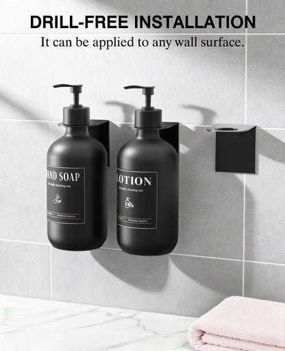 Luxspir Shampoo and Conditioner Dispenser 3 * 500ml No Drill Wall Mount